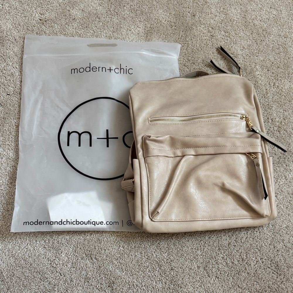 Beige Backpack